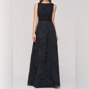 JS Collections Black Textured Maxi Skirt